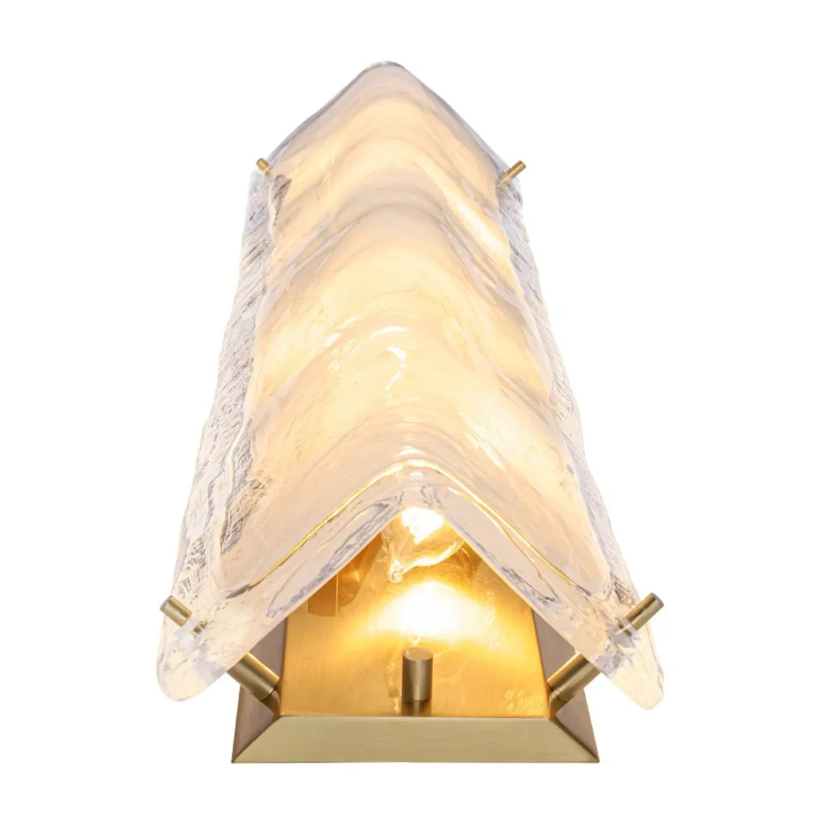Mid-Century Brass White Glazed Glass Linear Wall Sconce