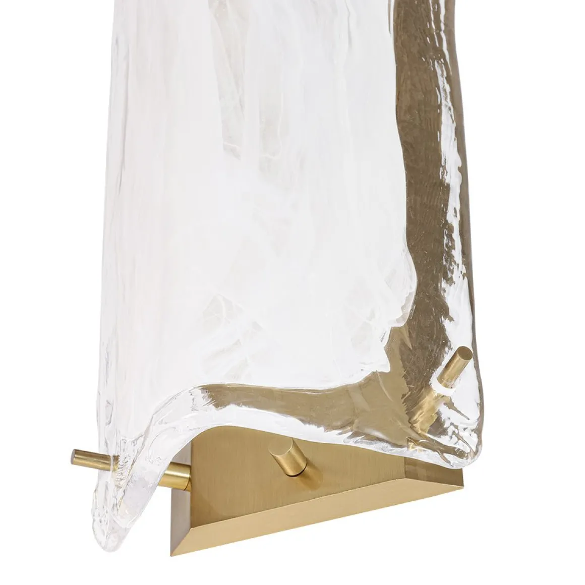 Mid-Century Brass White Glazed Glass Linear Wall Sconce