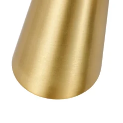 Mid-Century Brushed Brass 2-Light Up Down Dual Cone Wall Lamp