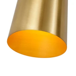 Mid-Century Brushed Brass 2-Light Up Down Dual Cone Wall Lamp