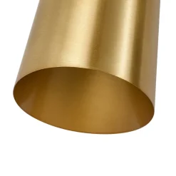 Mid-Century Brushed Brass 2-Light Up Down Dual Cone Wall Lamp