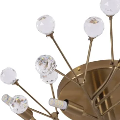 Mid-Century Firework Crystal Branching Semi Flush Mount