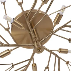 Mid-Century Firework Crystal Branching Semi Flush Mount
