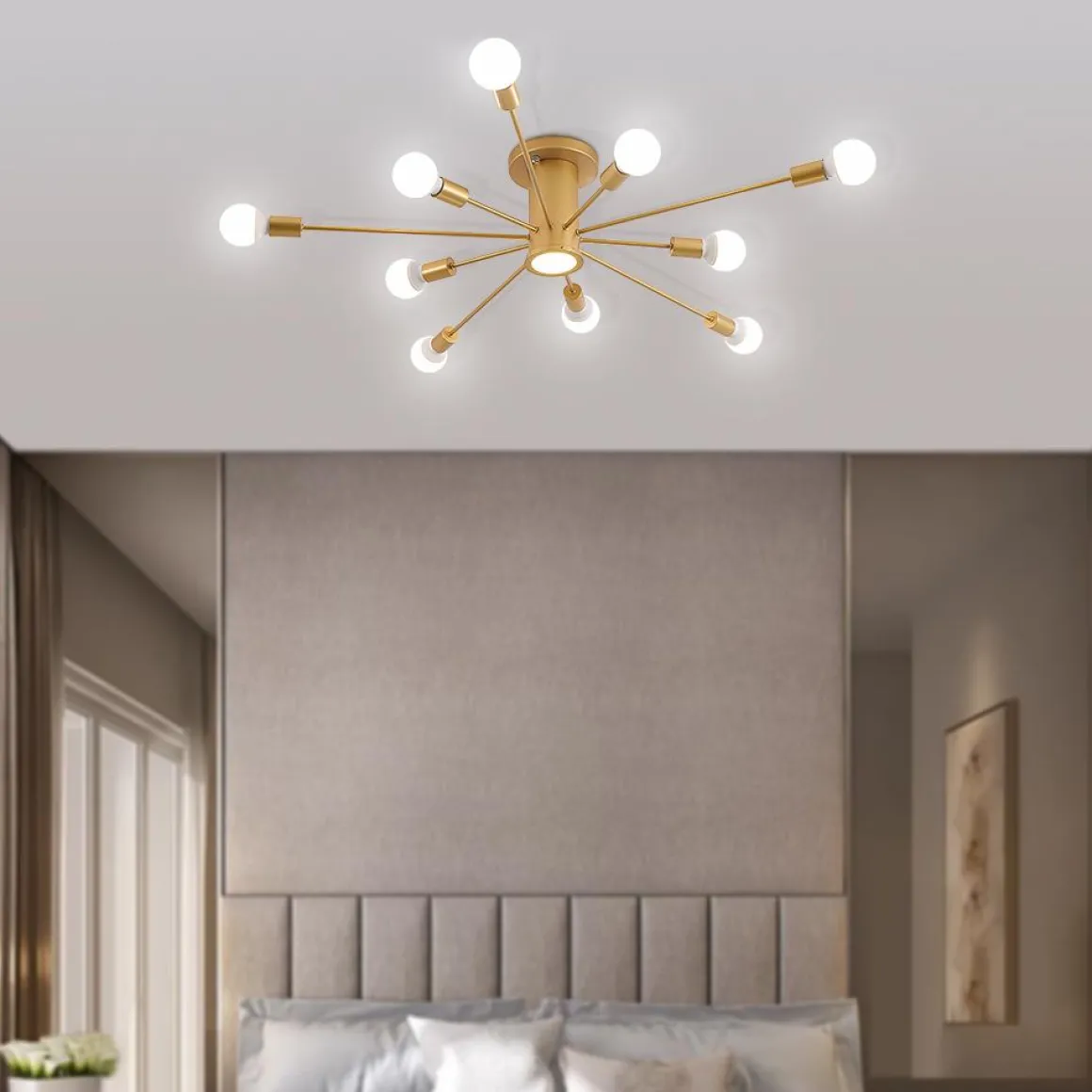Mid-Century Flush Mount Sputnik Ceiling Light