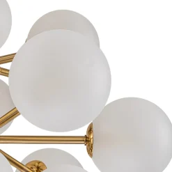 Mid-Century Frosted Glass Bubble Tiered Sputnik Chandelier