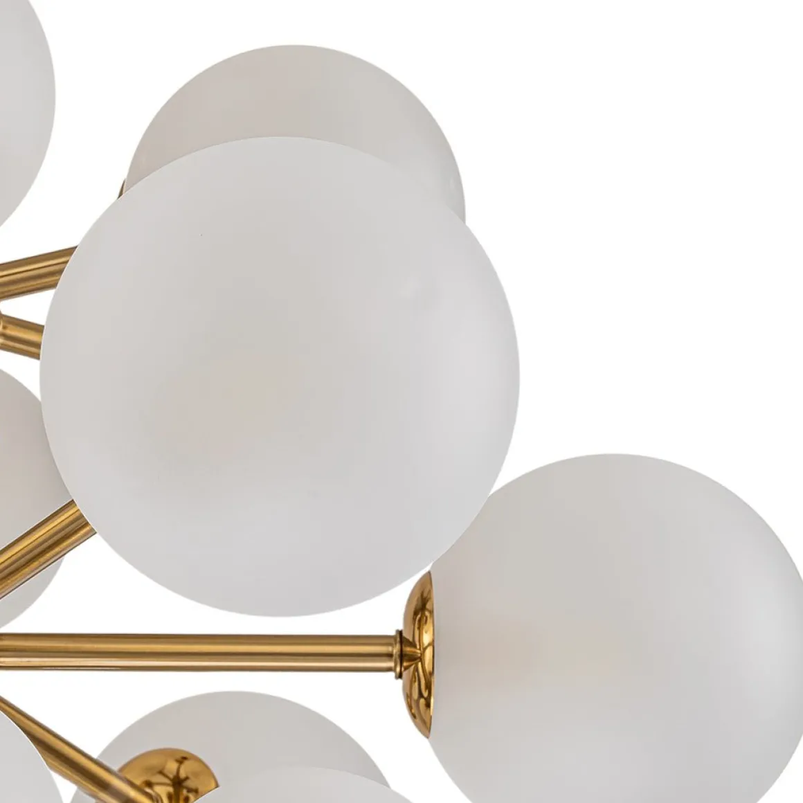 Mid-Century Frosted Glass Bubble Tiered Sputnik Chandelier