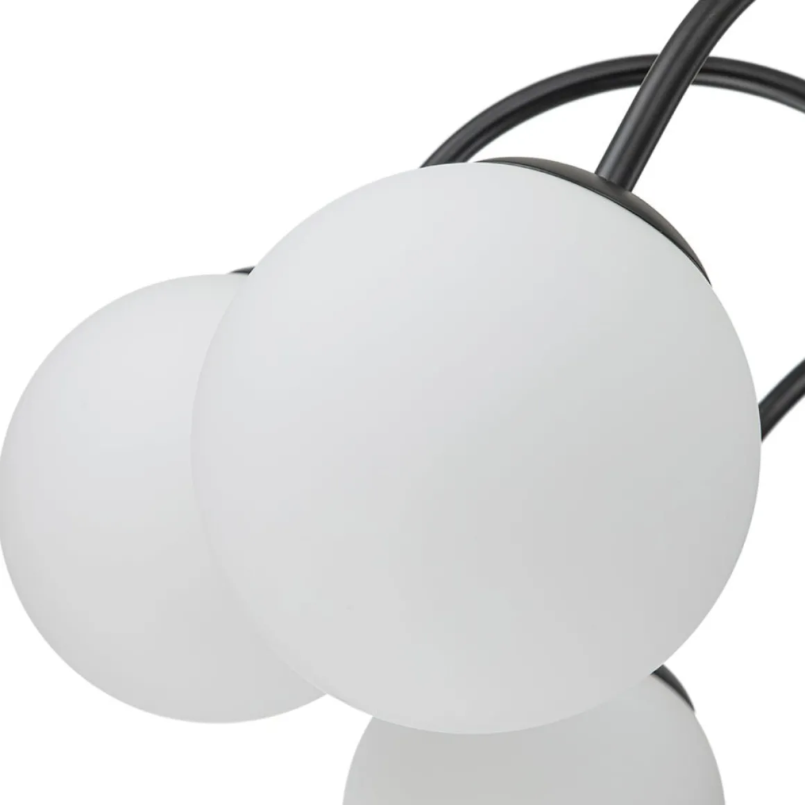 Mid-Century Frosted Glass Globe Bubble Round Chandelier