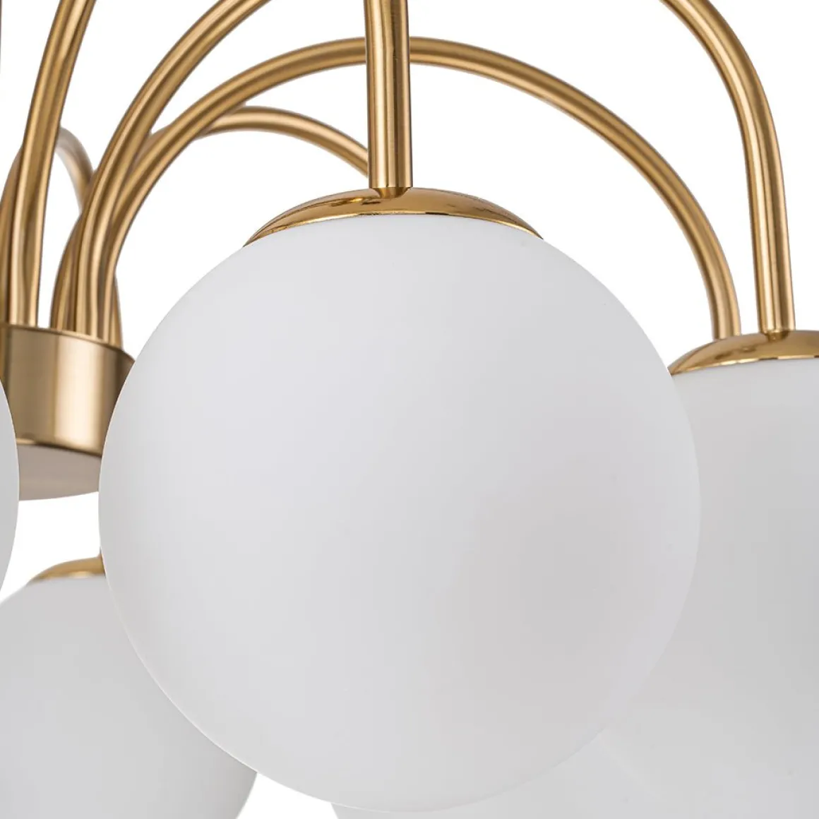 Mid-Century Frosted Glass Globe Bubble Round Chandelier