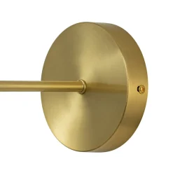 Mid-Century 1-Light Brass Frosted Glass Globe Wall Sconce