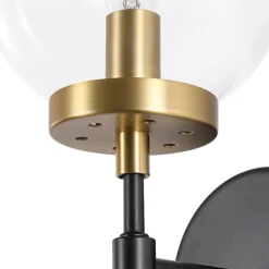 Mid-Century 1-Light Clear Glass Globe Vanity Wall Sconce