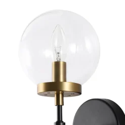 Mid-Century 1-Light Clear Glass Globe Vanity Wall Sconce