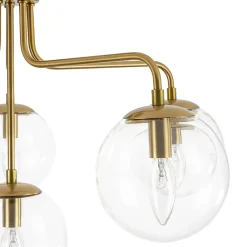 Mid-Century 6-Light Glass Bubble Sputnik Semi Flush Chandelier