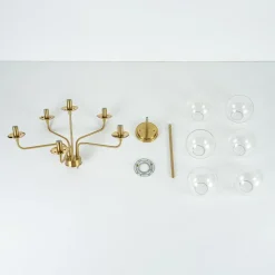Mid-Century 6-Light Glass Bubble Sputnik Semi Flush Chandelier