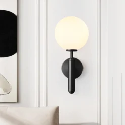 Mid-century 1-light Globe Wall Sconce