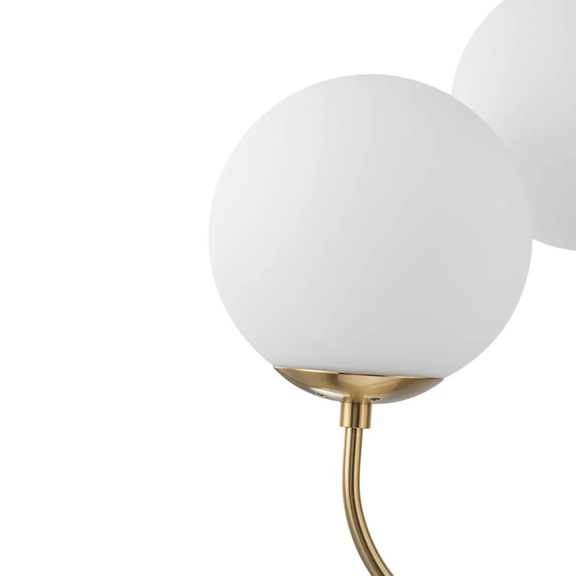 Mid-Century 6-Light Goose Arm Opal Glass Globe Tiered Chandelier