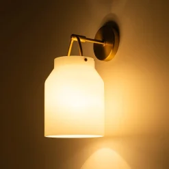 Mid-Century 1-Light Hanging Jar Shade Wall Sconce