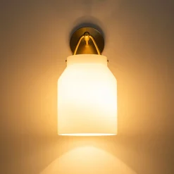 Mid-Century 1-Light Hanging Jar Shade Wall Sconce
