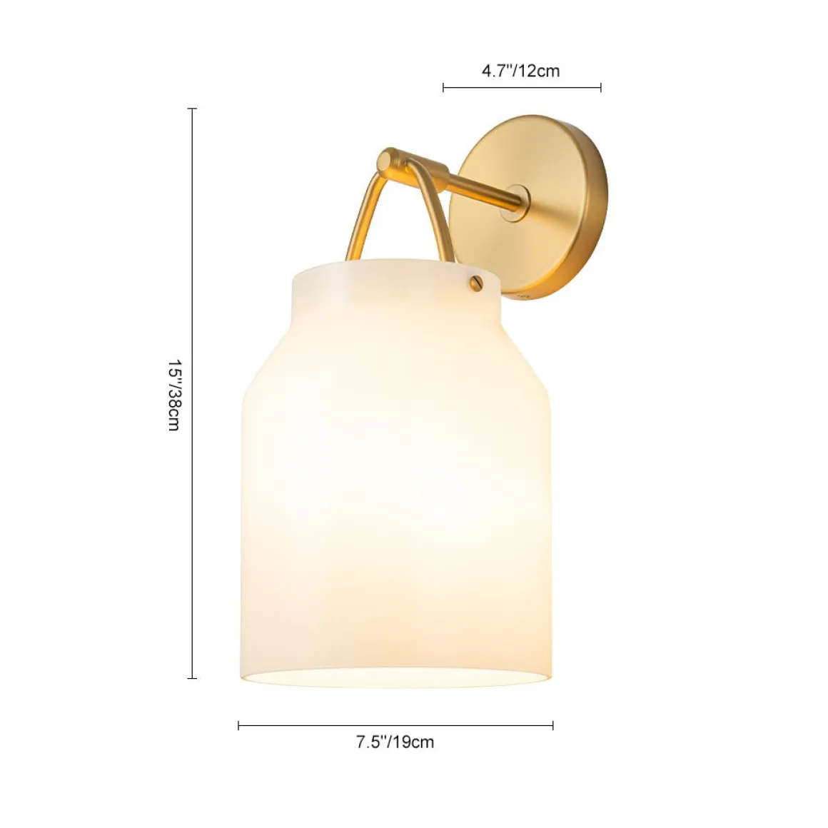 Mid-Century 1-Light Hanging Jar Shade Wall Sconce