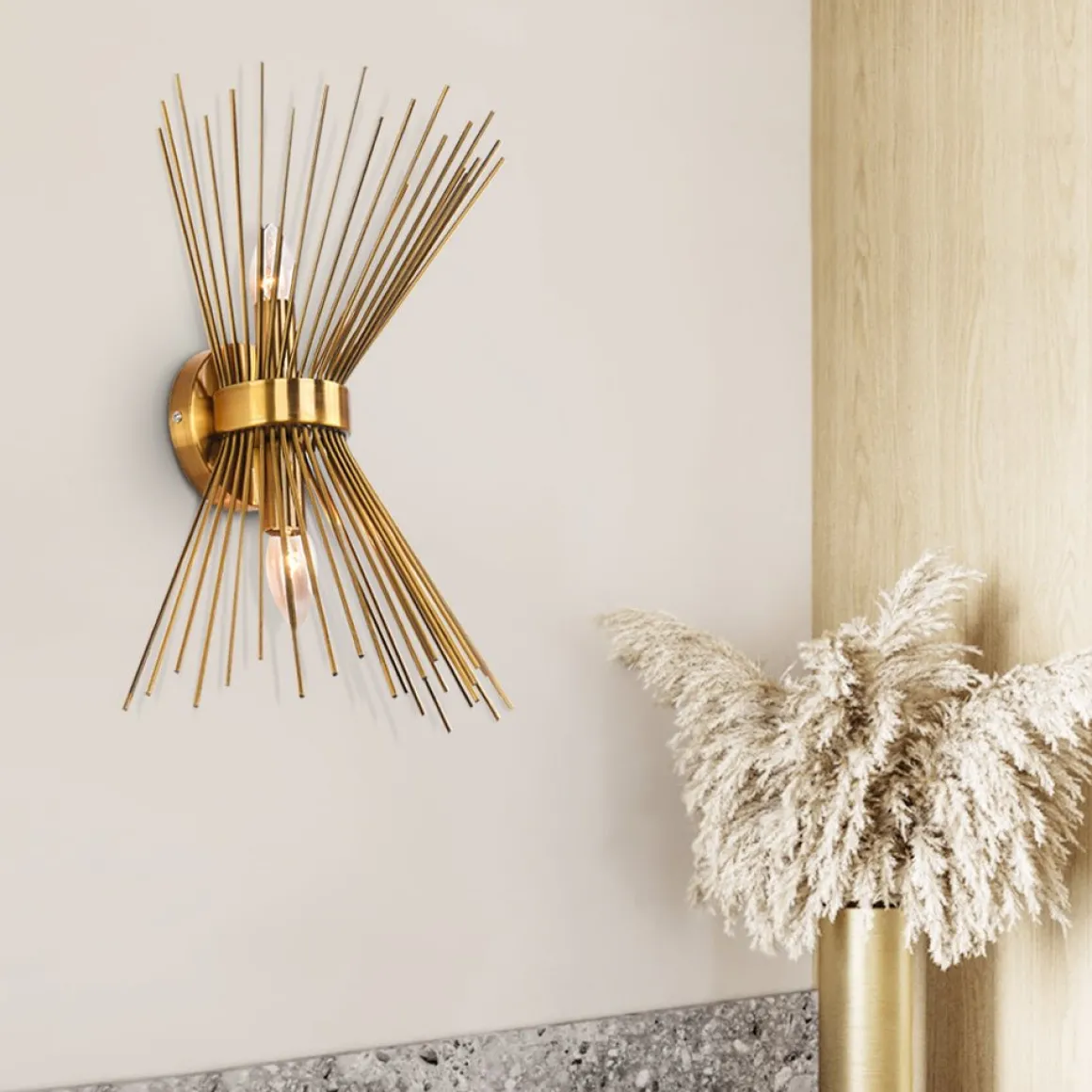 Mid Century 2-Light Sunburst Wall Sconce