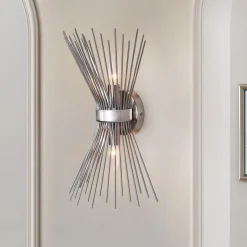 Mid Century 2-Light Sunburst Wall Sconce