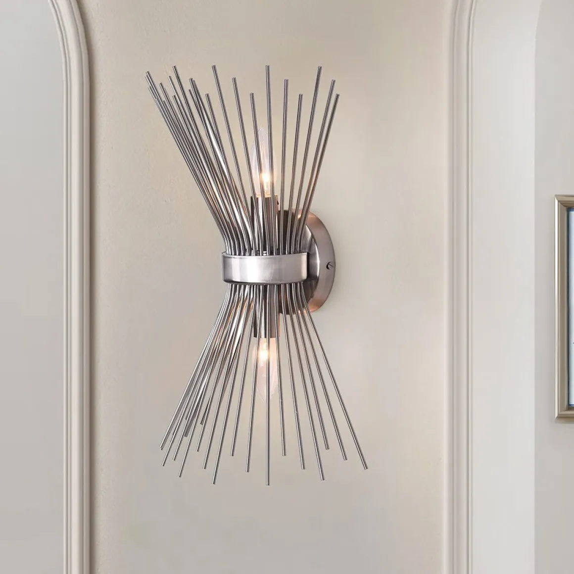 Mid Century 2-Light Sunburst Wall Sconce