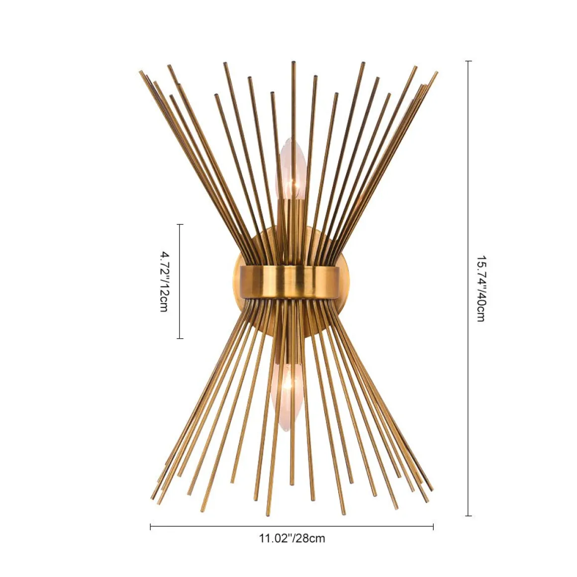 Mid Century 2-Light Sunburst Wall Sconce