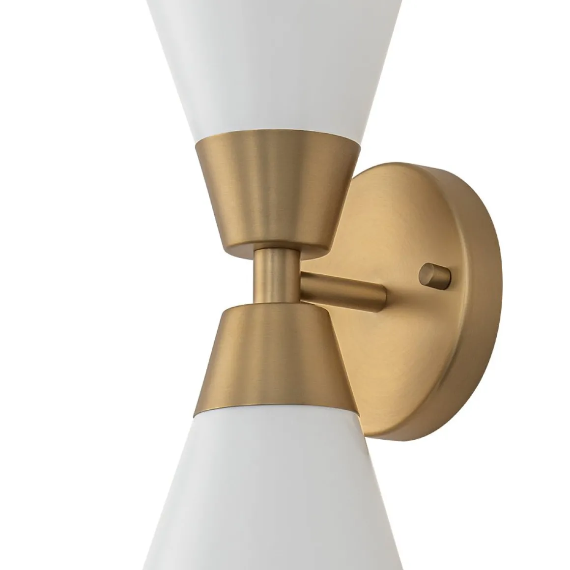 Mid-Century 2-Light Up Down Opal Glass Cone Wall Sconce
