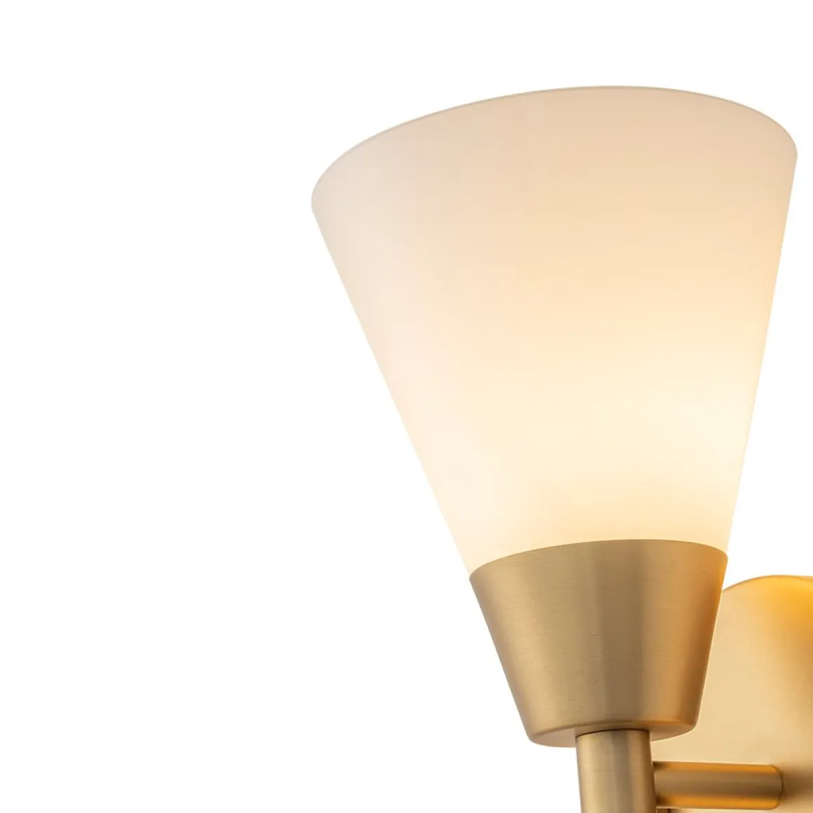 Mid-Century 2-Light Up Down Opal Glass Cone Wall Sconce