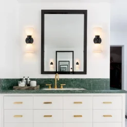 Mid-Century 2-Light Up Down Opal Glass Cone Wall Sconce