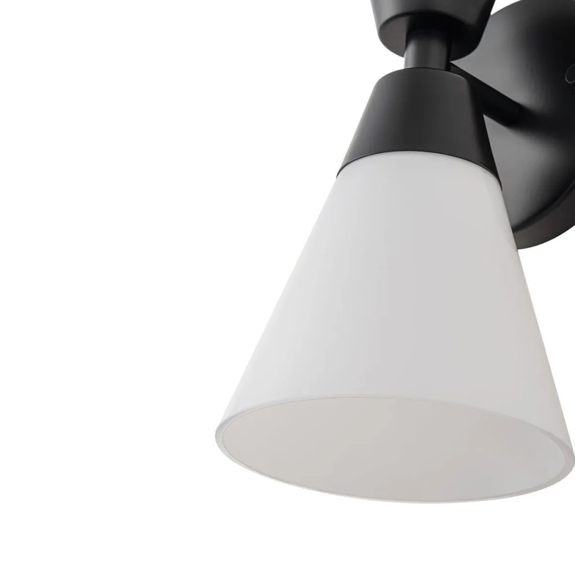 Mid-Century 2-Light Up Down Opal Glass Cone Wall Sconce