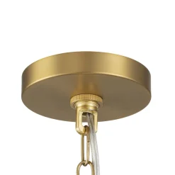 Mid-Century 1-Light White Gold Metal Conical Pendant Light