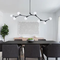 Mid-century Linear Island Branching Bubble Chandelier