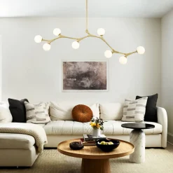 Mid-century Linear Island Branching Bubble Chandelier