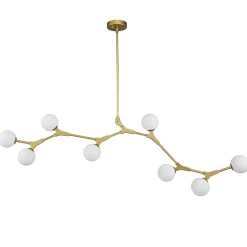 Mid-century Linear Island Branching Bubble Chandelier