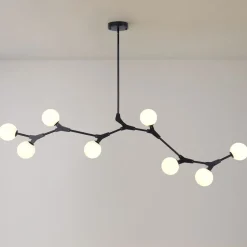 Mid-century Linear Island Branching Bubble Chandelier