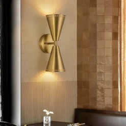 Mid-Century Modern 2-Light Up Down Cone Wall Sconce