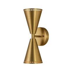 Mid-Century Modern 2-Light Up Down Cone Wall Sconce