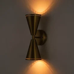 Mid-Century Modern 2-Light Up Down Cone Wall Sconce