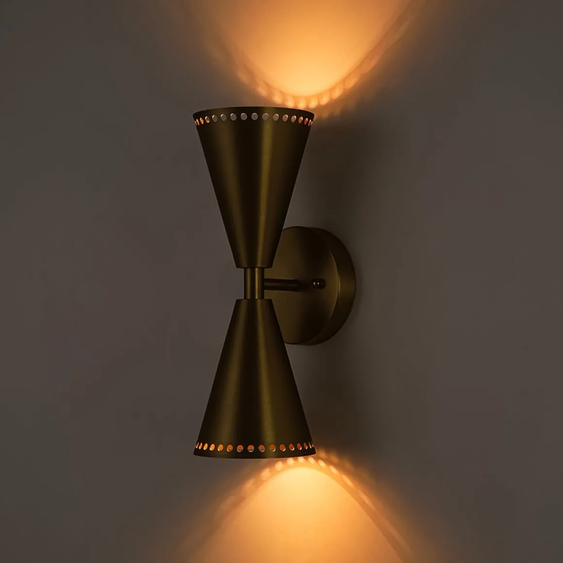 Mid-Century Modern 2-Light Up Down Cone Wall Sconce