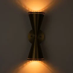 Mid-Century Modern 2-Light Up Down Cone Wall Sconce
