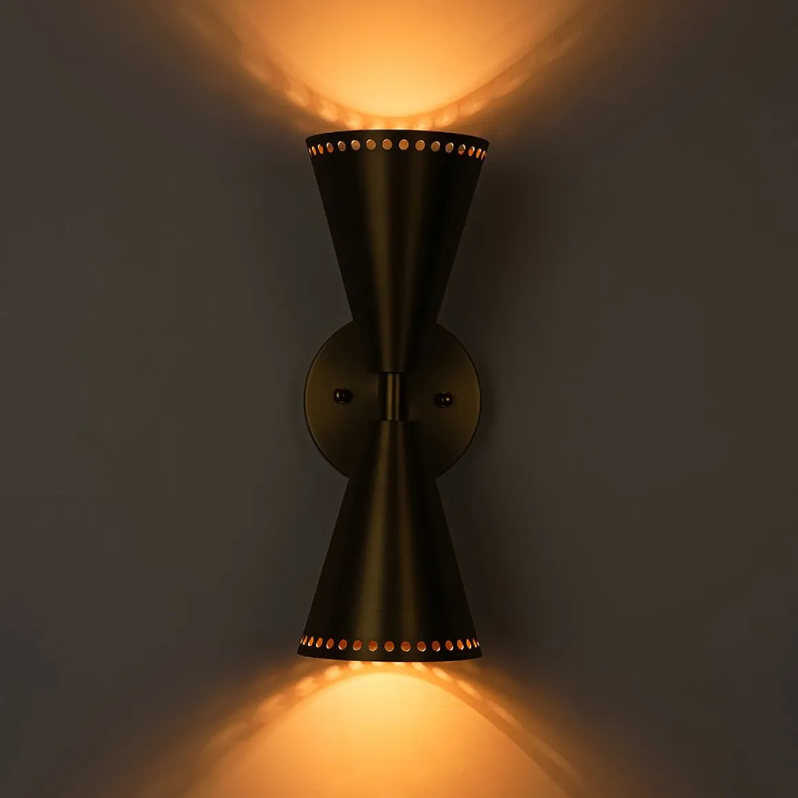 Mid-Century Modern 2-Light Up Down Cone Wall Sconce