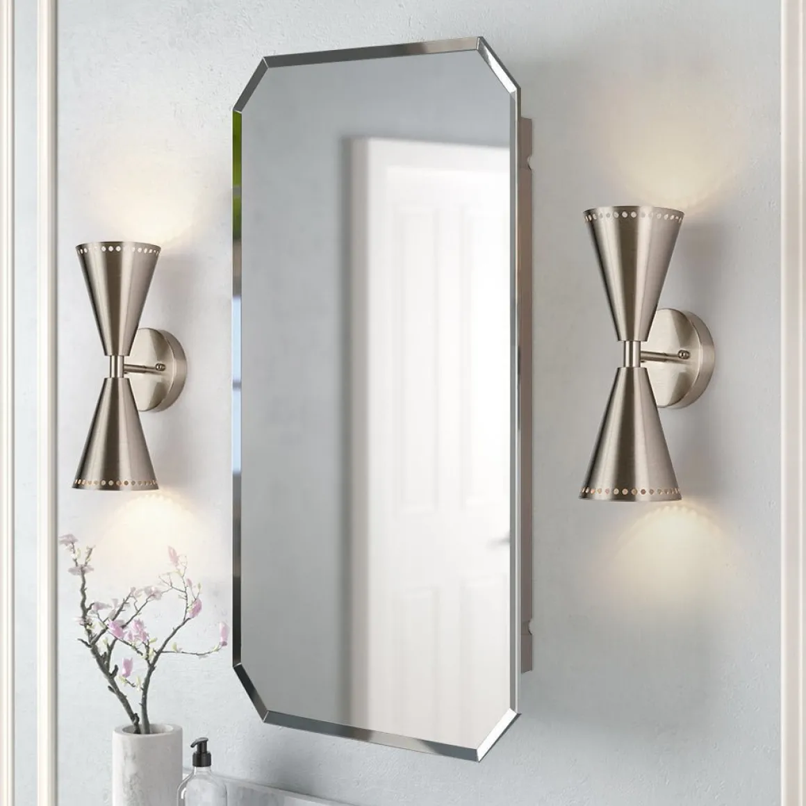 Mid-Century Modern 2-Light Up Down Cone Wall Sconce
