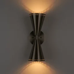 Mid-Century Modern 2-Light Up Down Cone Wall Sconce