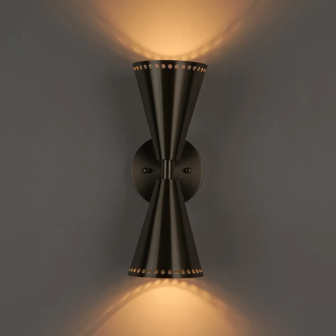 Mid-Century Modern 2-Light Up Down Cone Wall Sconce