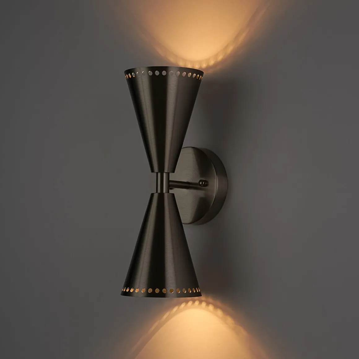 Mid-Century Modern 2-Light Up Down Cone Wall Sconce