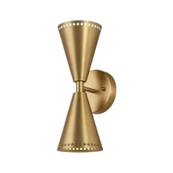 Mid-Century Modern 2-Light Up Down Cone Wall Sconce