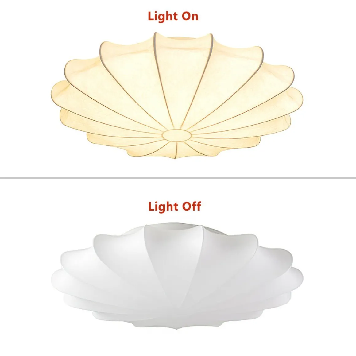 Mid-Century Modern White Flush Mount Light