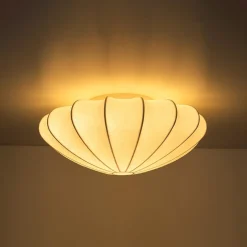 Mid-Century Modern White Flush Mount Light