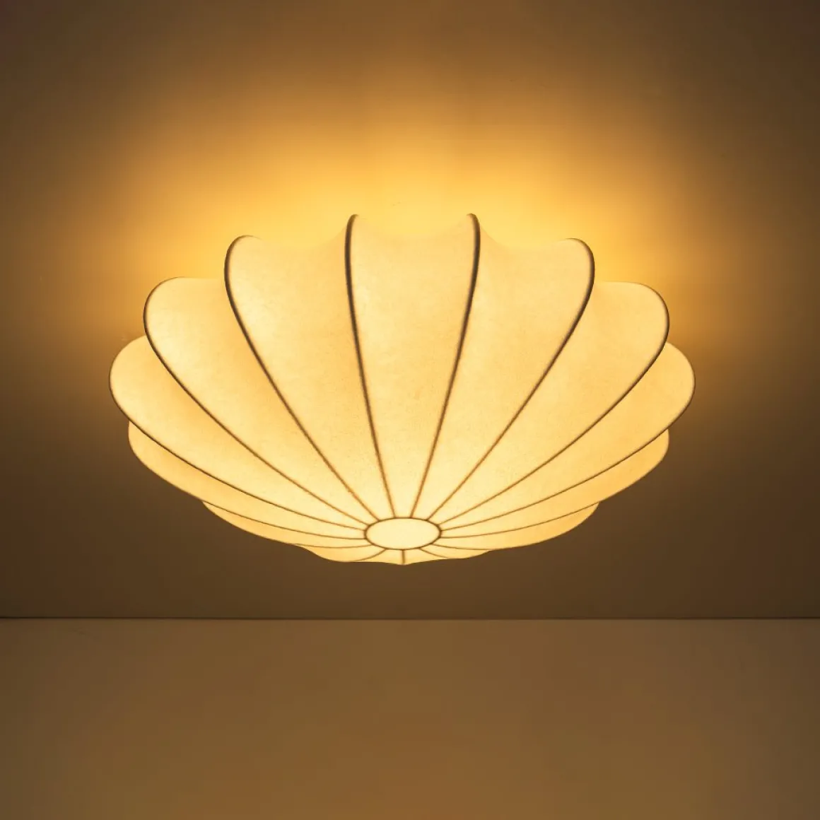 Mid-Century Modern White Flush Mount Light