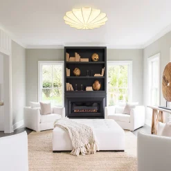 Mid-Century Modern White Flush Mount Light